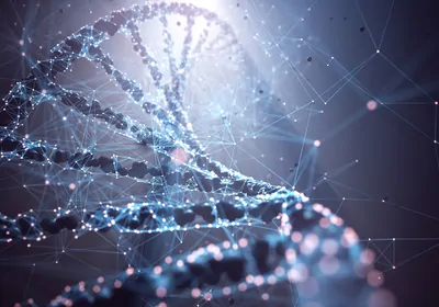 Conceptual image of gene expression in DNA